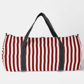Deep Red Stripes on White | Stylish and Functional ダッフルバッグ (正面)