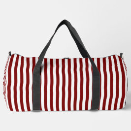 Deep Red Stripes on White | Stylish and Functional ダッフルバッグ