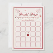 Deep Red Valentine Bridal Shower Bingo Game Card 招待状 (正面)