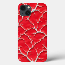 Deep Red Vein iPhone Case with Organic Texture iPhone 13ケース
