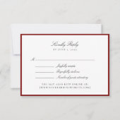 Deep Red Wedding Rsvp card (正面)