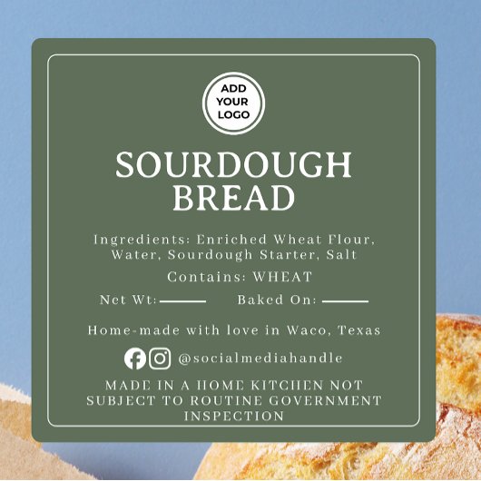 Deep Sage Sourdough Ingredient Cottage Law Sticker スクエアシール