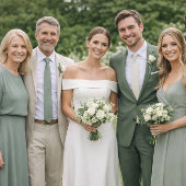 Deep Sage Wedding Attire Color Palette 招待状