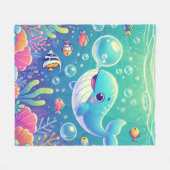 Deep-Sea Wonders フリースブランケット (正面(横))