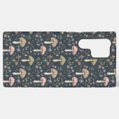 Deep Slate Blue Fungi Seamless Pattern Samsung Galaxyケース (裏面横)