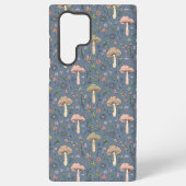 Deep Slate Gray Fungi Seamless Pattern Dark Academ Samsung Galaxyケース (裏面)