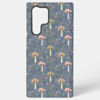 Deep Slate Gray Fungi Seamless Pattern Dark Academ Samsung Galaxy S22 Ultraケース