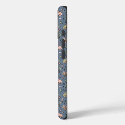 Deep Slate Gray Fungi Seamless Pattern Gothic Case-Mate iPhoneケース (裏面 / 左)