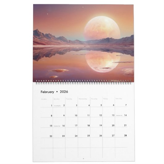 Deep Space Realms 2026 カレンダー (2月 2026)