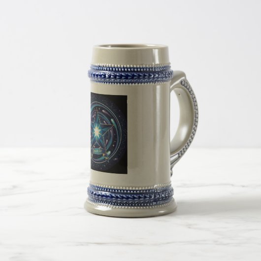 Deep Space Star Stein Mug - Blue/Grey Celestial Ar ビールジョッキ (正面右)