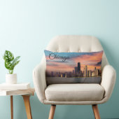 Deep Sunset over Chicago ランバークッション (椅子)