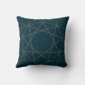 Deep Teal and Gold circular Geometric pattern クッション (裏面)
