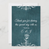 Deep Teal Blue Talavera Mexican Wedding Invitation 招待状 (裏面)