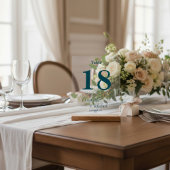 Deep Teal Elegant Wedding Table Number アクリルサイン