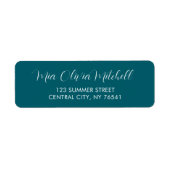 Deep Teal Personalizable Return Address Labels ラベル (正面)