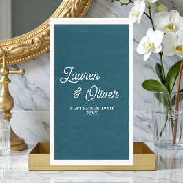 Deep Teal Script Minimalist Wedding