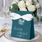 Deep Teal Script Minimalist Wedding フェイバーボックス