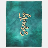 Deep Teal Serenity フリースブランケット (正面)