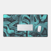 deep thought - black and teal : デスクマット (キーボード&マウス)