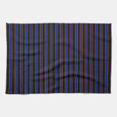 Deep Vintage Striped Blue Pattern Kitchen Towel キッチンタオル (横)