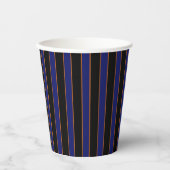 Deep Vintage Striped Blue Pattern Paper Cups 紙コップ (正面)