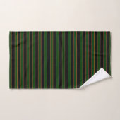 Deep Vintage Striped Green Pattern Bath Towels バスタオルセット (ハンドタオル)
