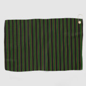 Deep Vintage Striped Green Pattern Golf Towel ゴルフタオル (横)