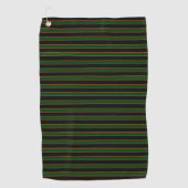 Deep Vintage Striped Green Pattern Golf Towel ゴルフタオル (正面)