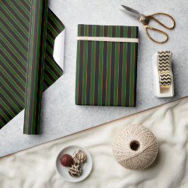 Deep Vintage Striped Pattern Wrapping Paper Roll ラッピングペーパー