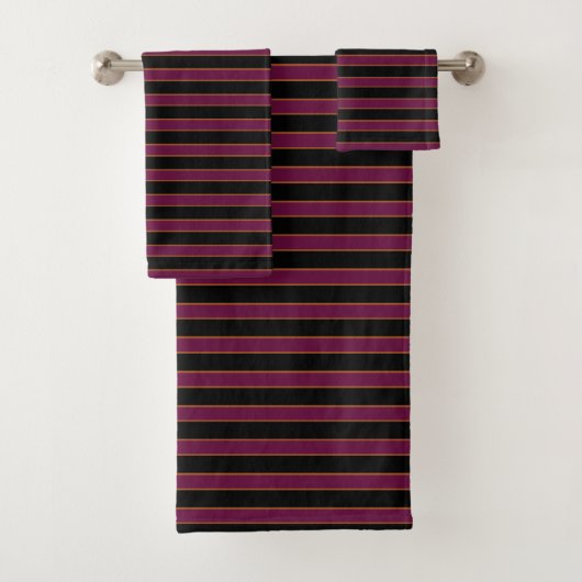 Deep Vintage Striped Pink Pattern Bath Towels バスタオルセット (インサイチュ)
