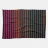 Deep Vintage Striped Pink Pattern Kitchen Towel キッチンタオル (横)