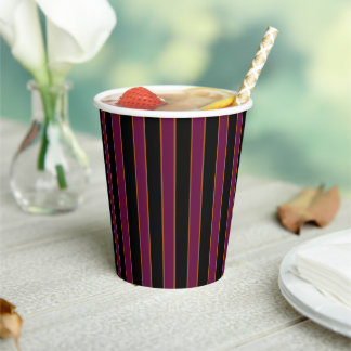 Deep Vintage Striped Pink Pattern Paper Cups 紙コップ