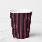 Deep Vintage Striped Pink Pattern Paper Cups 紙コップ (正面)