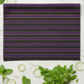 Deep Vintage Striped Purple Pattern Kitchen Towel キッチンタオル (折り畳み)