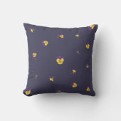 Deep Violet Yellow Purple Viola Floral Pattern クッション (正面)