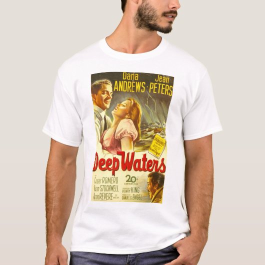 Deep Waters, vintage movie poster Tシャツ (正面)