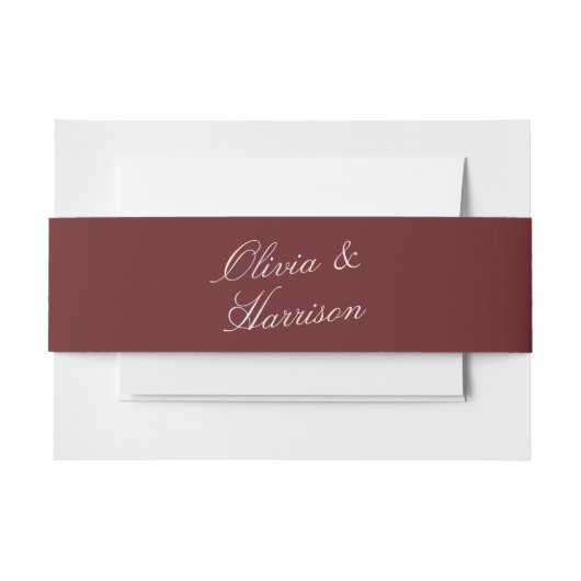 Deep Wine Classic Calligraphy Wedding 招待状ベリーバンド (正面例)