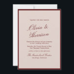 Deep Wine Old Money Calligraphy Wedding Invitation 招待状<br><div class="desc">Deep Wine old money wedding invitations designed for a refined, heirloom-inspired celebration. This Deep Wine and Dried Rose wedding invitation blends Old World calligraphy with 2026 Winecore elegance, creating a romantic editorial aesthetic. Perfect for the traditional yet fashion-aware bride who loves formal wording and timeless typography. Pair with wax seals,...</div>