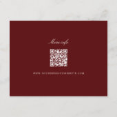 Deep Wine Old Money QR Wedding Details Card エンクロージャーカード (裏面)