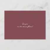 Deep Wine Old Money Wedding RSVP Card エンクロージャーカード (裏面)