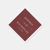 Deep Wine Red Wedding | Elegant Minimalist Fall スタンダードカクテルナプキン (角)