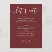 Deep Wine Red Wedding | Modern Romantic Evening メニュー (正面)