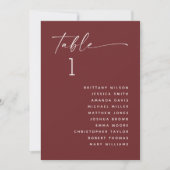 Deep Wine Red Wedding Seating Chart | Elegant Fall 招待状 (正面)