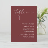 Deep Wine Red Wedding Seating Chart | Elegant Fall 招待状 (スタンド正面)