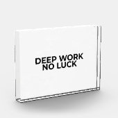 Deep Work No Luck Minimalist Acrylic Desk Block フォトブロック (左)