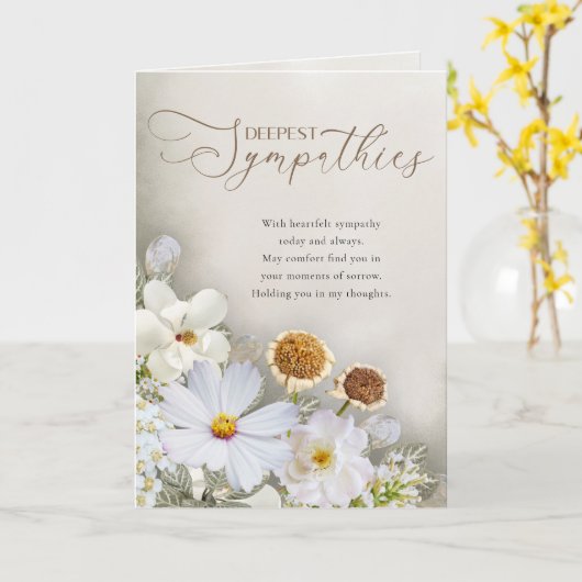 Deepest Sympathies Floral Comfort Card カード (黄色い花)