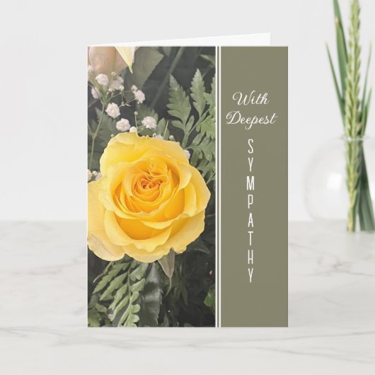 Deepest Sympathy yellow rose greeting カード (正面)