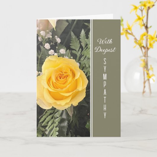 Deepest Sympathy yellow rose greeting カード (黄色い花)