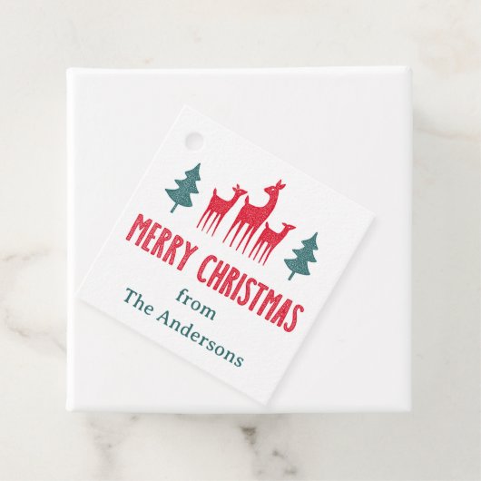 Deer and Christmas trees to from gift labels フェイバータグ (インサイチュ)