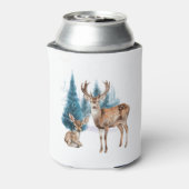Deer and doe with snowy pine tree 缶クーラー (缶裏面)
